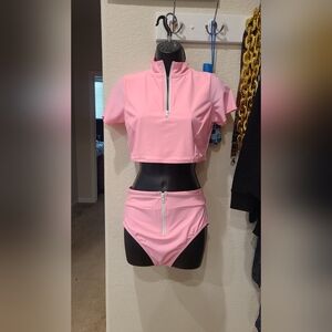 Fashion Nova Swim Set Pink Medium